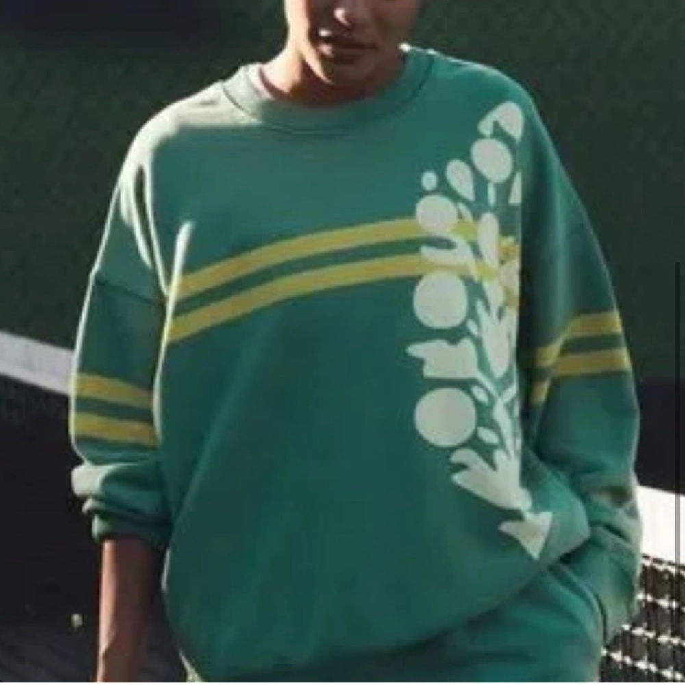 Free people logo sweatshirt green